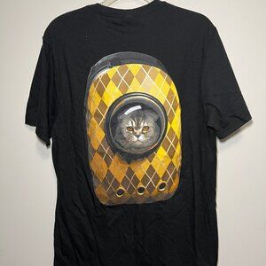Argylle T-Shirt with Cat design on back - Size: Medium